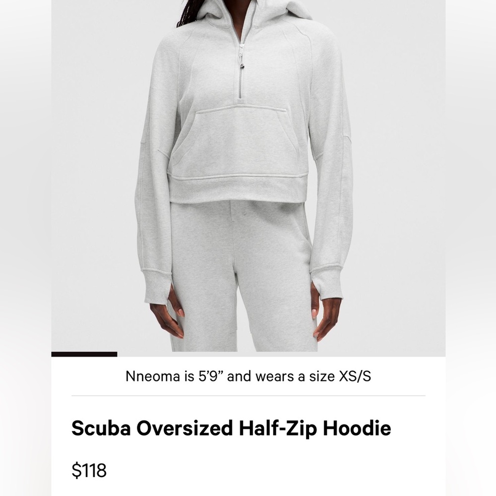 lululemon athletica Gray Scuba Oversized Half-Zip Hoodie